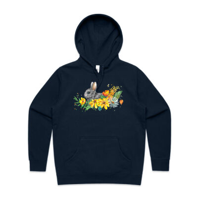Floral Bunny - Womens Stencil Hood Thumbnail