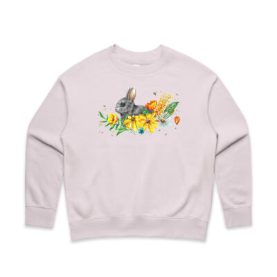 Floral Bunny - Women's Relax Crew Thumbnail