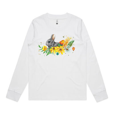 Floral Bunny - Womens Dice Longsleeve Tee Thumbnail