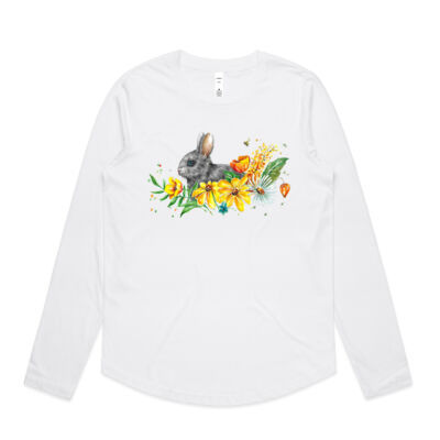 Floral Bunny - Womens Curve Longsleeve Tee Thumbnail