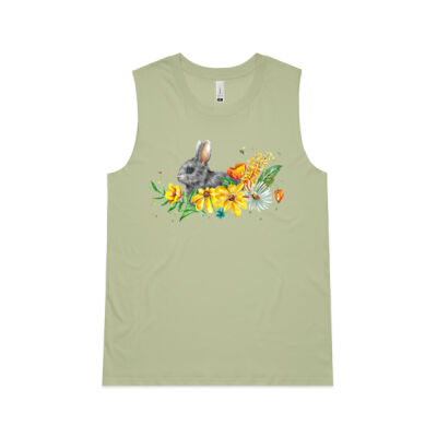 Floral Bunny - Womens Upside Tank Thumbnail
