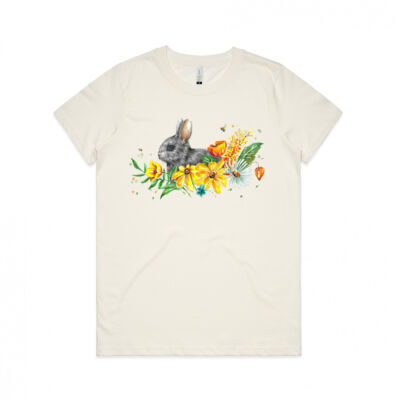 Floral Bunny - Womens Maple Organic Tee Thumbnail