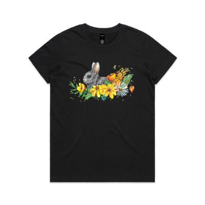 Floral Bunny - Womens Maple Tee Thumbnail