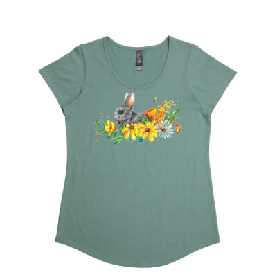 Floral Bunny - Womens Stacy Tee Thumbnail