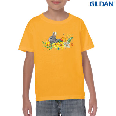 Floral Bunny - Youth Heavy Cotton T-Shirt Thumbnail