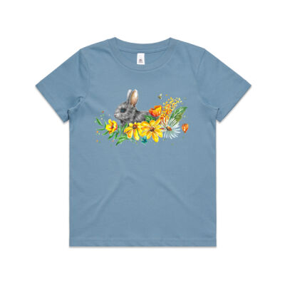 Floral Bunny - Kids Youth T shirt Thumbnail