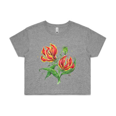 Flame Lilies - Womens Crop Tee Thumbnail