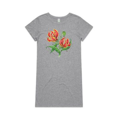 Flame Lilies - Womens Mika Organic Short Sleeved Dress Thumbnail