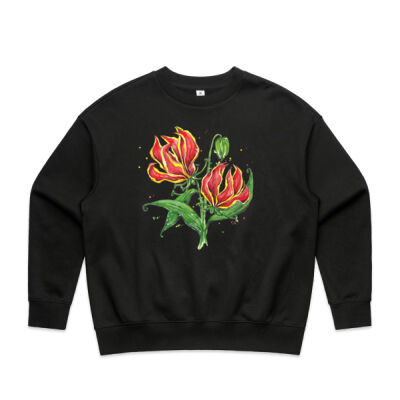 Flame Lilies - Womens Heavy Crew Thumbnail