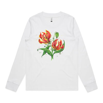 Flame Lilies - Womens Dice Longsleeve Tee Thumbnail