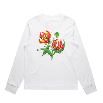 Flame Lilies - Womens Mock Longsleeve Tee Thumbnail