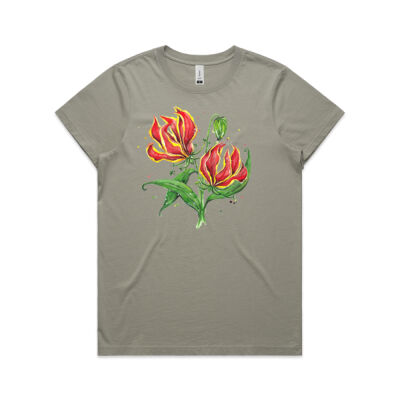Flame Lilies - Womens Faded Tee Thumbnail
