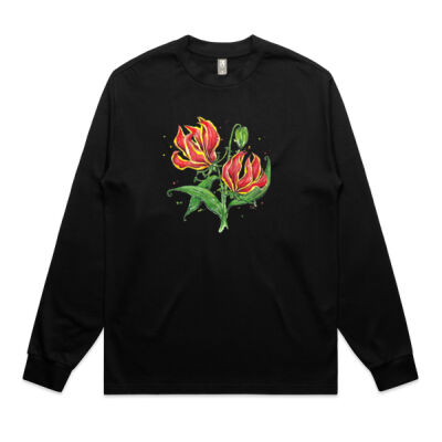 Flame Lilies - Mens Heavy Long Sleeve Tee Thumbnail