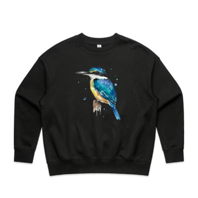 Perched Kingfisher - AS Colour Womens Heavy Crew Thumbnail
