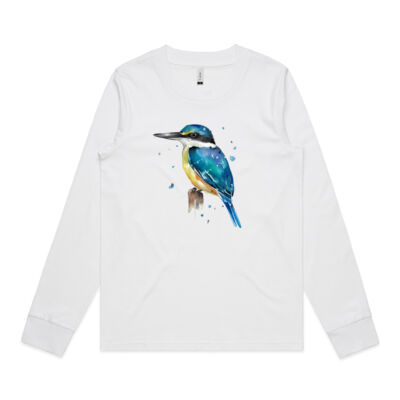Perched Kingfisher - AS Colour Womens Dice Longsleeve Tee Thumbnail