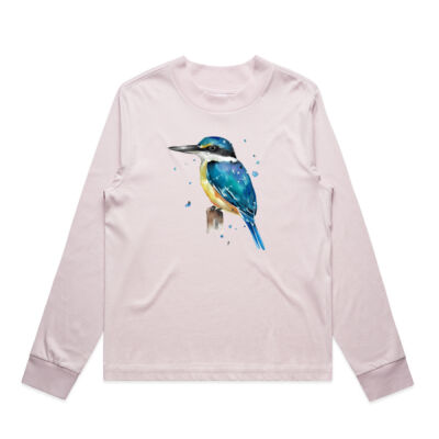 Perched Kingfisher - AS Colour Womens Mock Longsleeve Tee Thumbnail