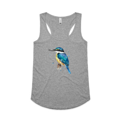 Perched Kingfisher - AS Colour Womens Yes Racerback Singlet Thumbnail