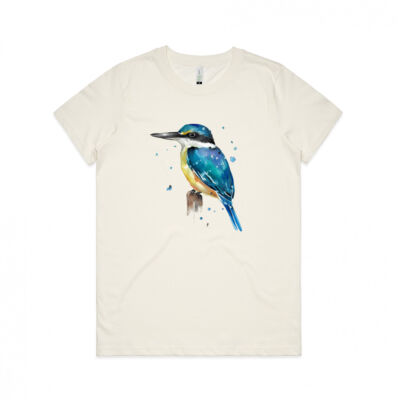 Perched Kingfisher - AS Colour Womens Maple Organic Tee Thumbnail