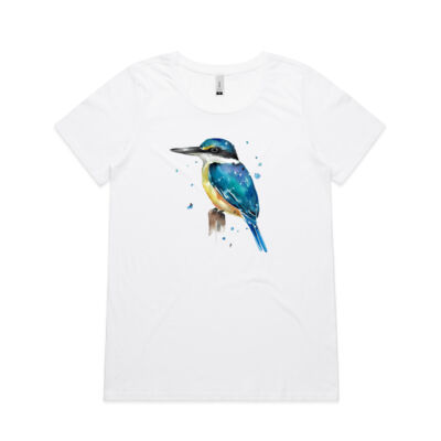 Perched Kingfisher - AS Colour Womens Shallow Scoop Tee Thumbnail