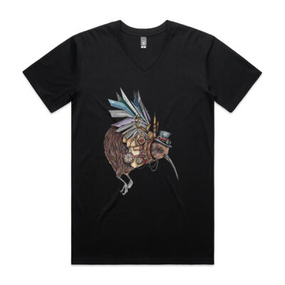 Steampunk Kiwi bird - AS Colour Mens Staple V Neck Tee Thumbnail
