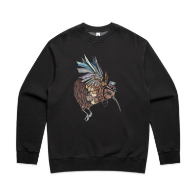 Steampunk Kiwi bird - AS Colour Mens Faded Relax Crew Thumbnail