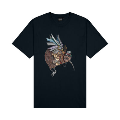 Steampunk Kiwi bird - Cloke Mens Outline Tee 2 Thumbnail