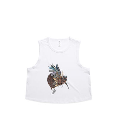 Steampunk Kiwi bird - AS Colour Womens Martina Crop Tank Thumbnail