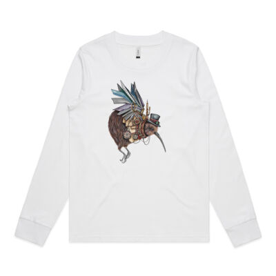 Steampunk Kiwi bird - AS Colour Womens Dice Longsleeve Tee Thumbnail