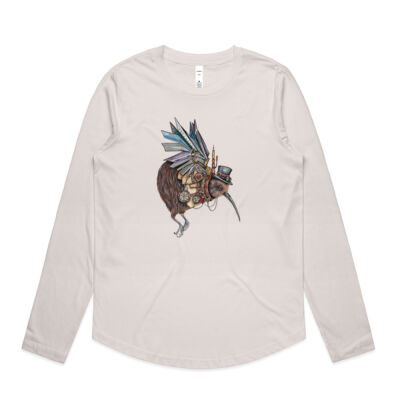 Steampunk Kiwi bird - AS Colour Womens Maple Curve Longsleeve Tee Thumbnail