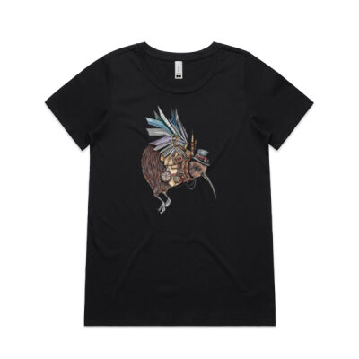 Steampunk Kiwi bird - AS Colour Womens Shallow Scoop Tee Thumbnail