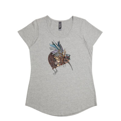 Steampunk Kiwi bird - C-Force Womens Stacy Tee Thumbnail