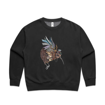 Steampunk Kiwi bird - AS Colour Women's Faded Relax Crew Thumbnail
