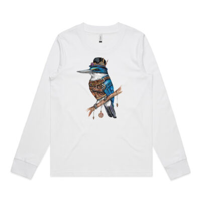 Steampunk Kingfisher - AS Colour Womens Dice Longsleeve Tee Thumbnail