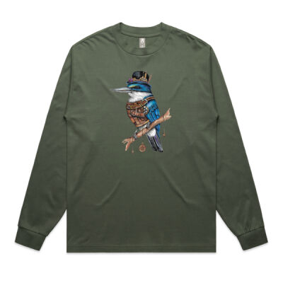 Steampunk Kingfisher - AS Colour Mens Heavy Long Sleeve Tee Thumbnail
