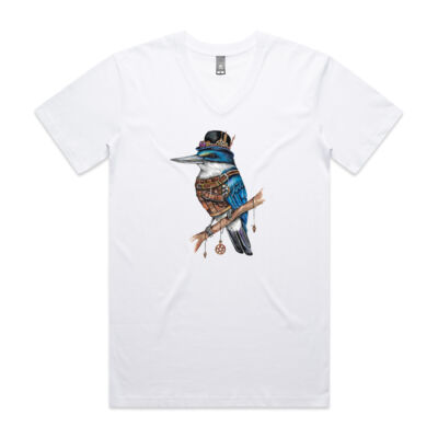 Steampunk Kingfisher - AS Colour Mens Staple V Neck Tee Thumbnail