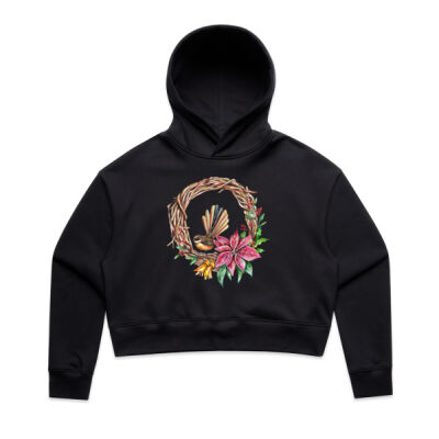 Fantail Wreath - AS Colour Womens Relax Crop Hood Thumbnail