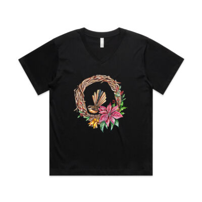 Fantail Wreath - AS Colour Womens Martina V Neck Tee Thumbnail