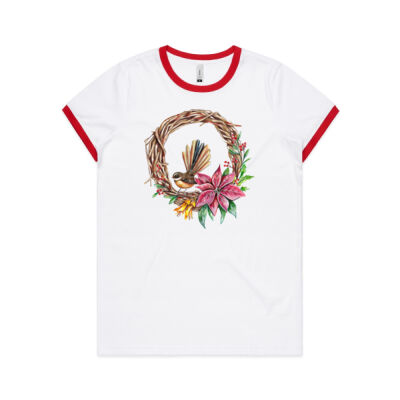 Fantail Wreath - AS Colour Womens Ringer Tee Thumbnail