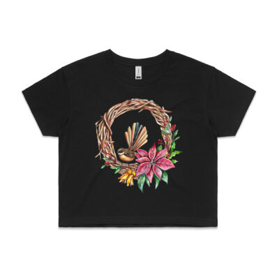 Fantail Wreath - AS Colour Womens Crop Tee Thumbnail