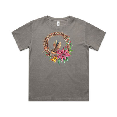 Fantail Wreath - AS Colour Kids Heavy Faded T shirt Thumbnail