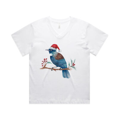 Christmas Tui Bird - AS Colour Womens Martina V Neck Tee Thumbnail