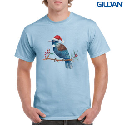 Christmas Tui Bird - Gildan Mens Heavy Cotton T-Shirt Thumbnail