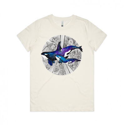 Space Orcas - AS Colour Womens Maple Organic Tee Thumbnail