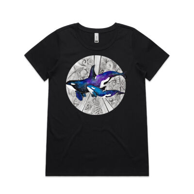 Space Orcas - AS Colour Womens Shallow Scoop Tee Thumbnail