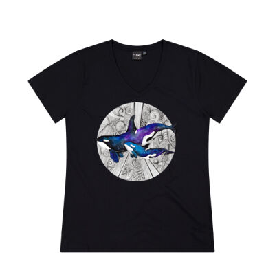 Space Orcas - Cloke Womens V-Neck Tee V2 Thumbnail